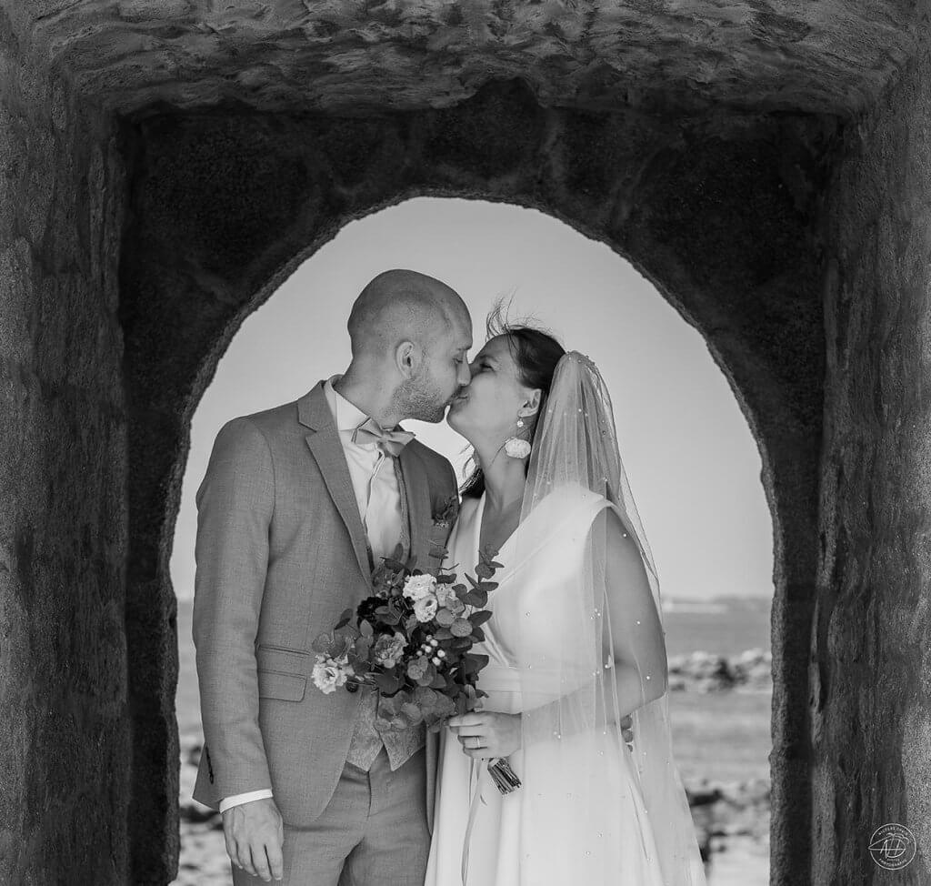 Photo de mariage noir et blanc